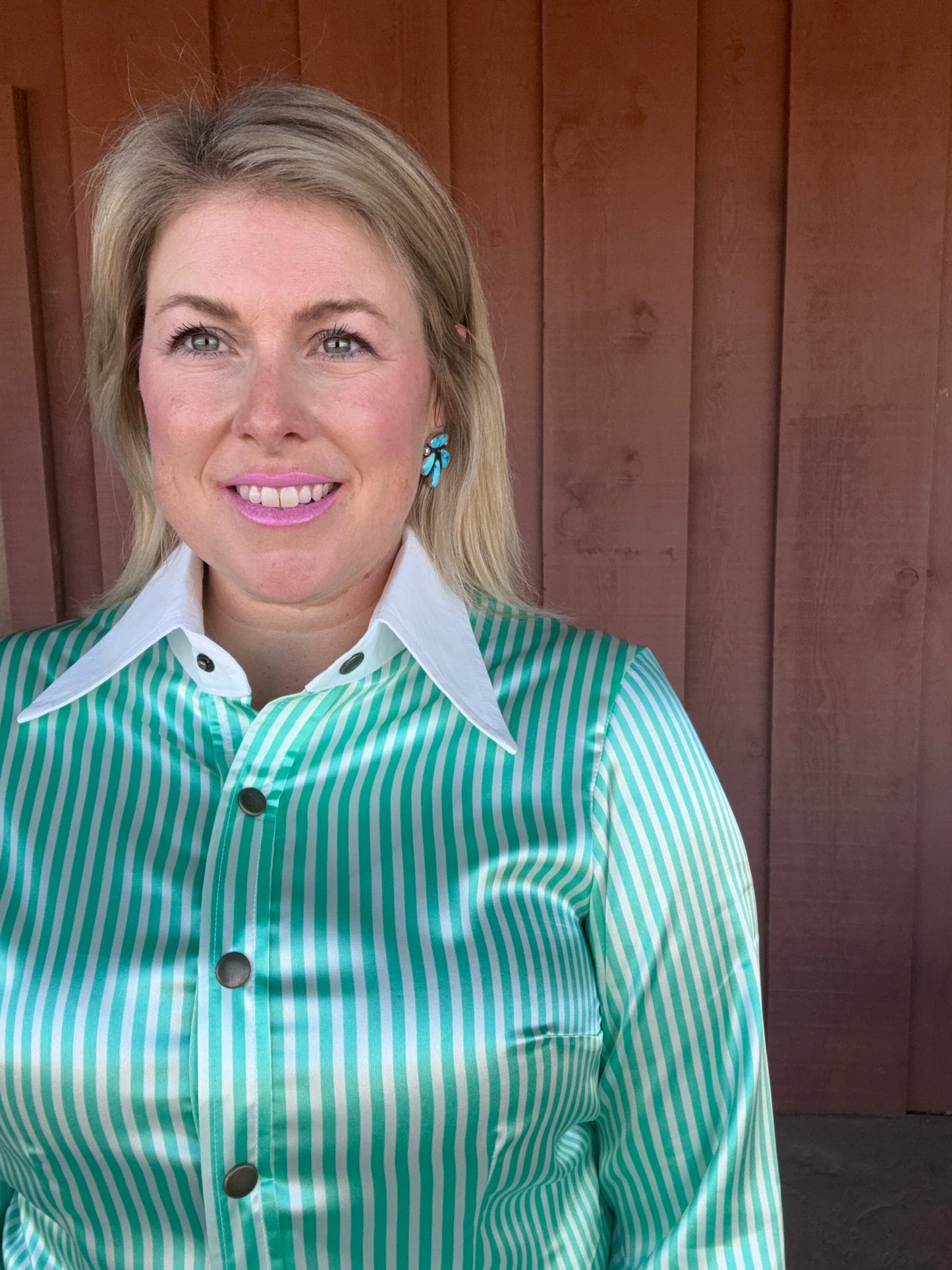 London Teal Stripe Shirt