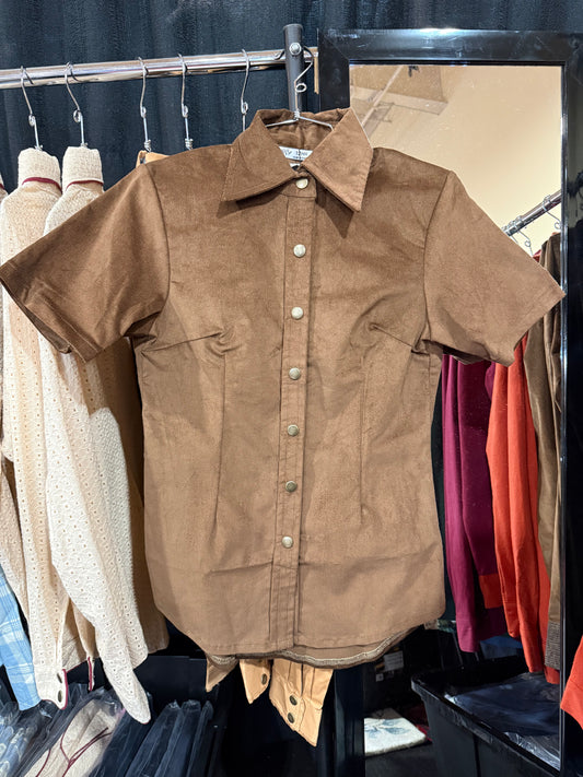 Espresso Corduroy Short Sleeve Shirt