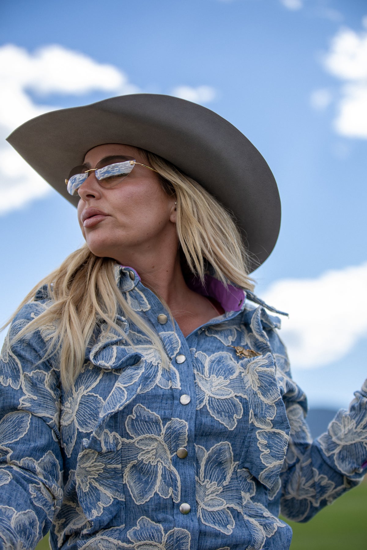 Salinas Chambray Floral Shirt
