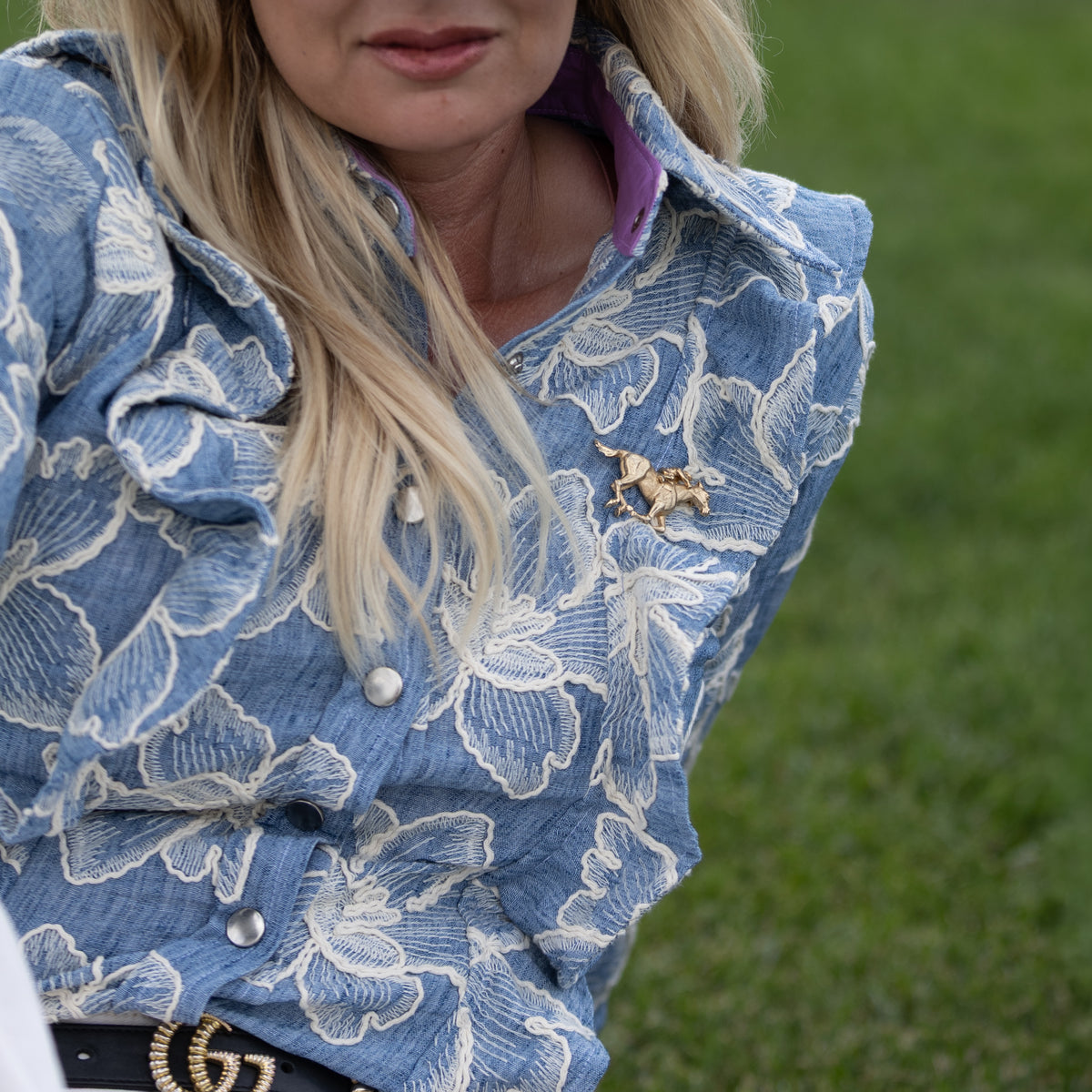Salinas Chambray Floral Shirt
